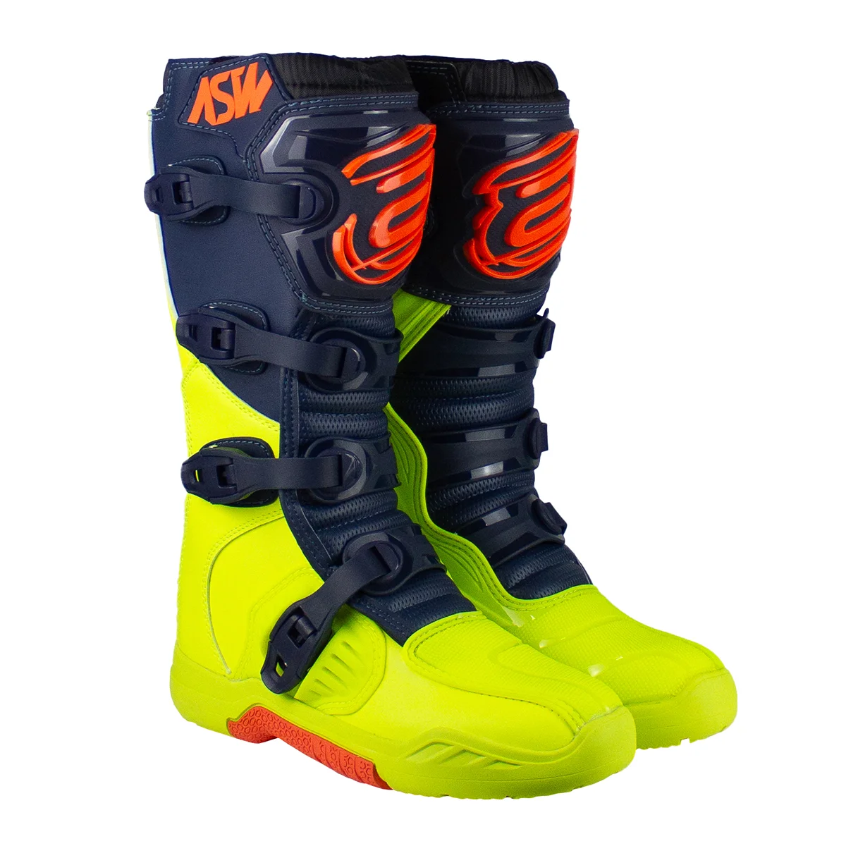 Bota ASW Image Enduro Amarelo Fluor/Marinho/Laranja - Spinelli